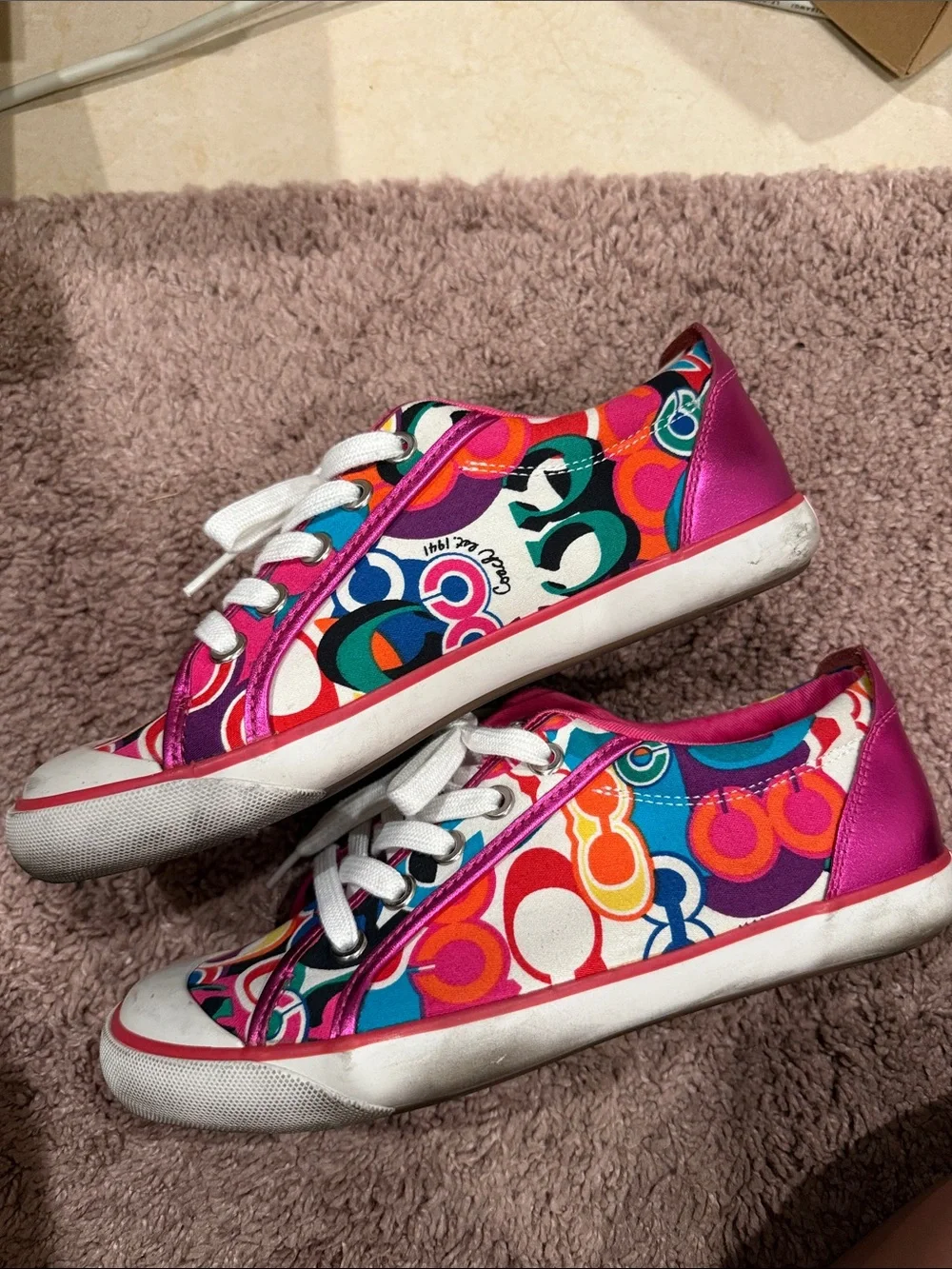 Coach Barrett Colorful Multicolor Graphic Pattern Sneakers